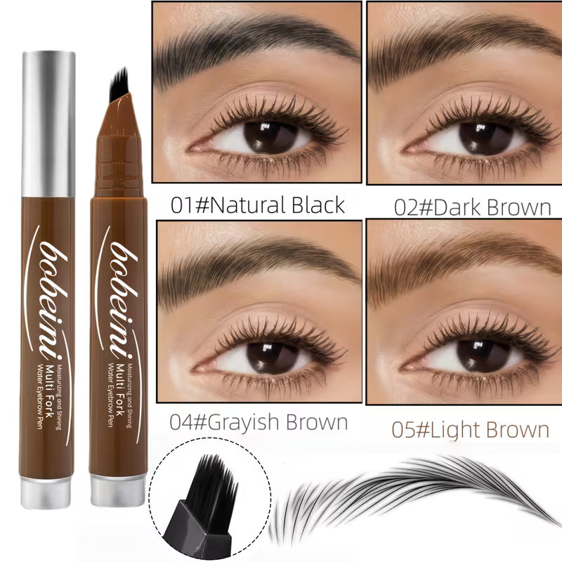 Dual-Action Quick Water Eyebrow Pencil with Multi-Branch Brush Head